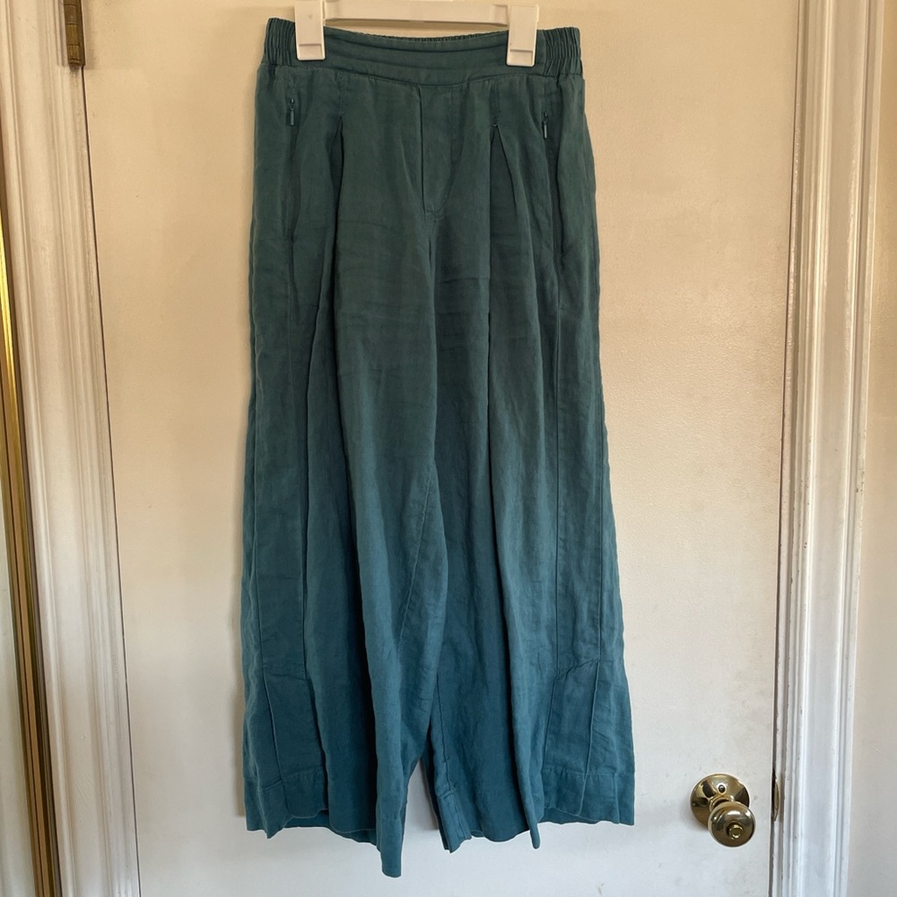 turquoise playa wide-legged pants